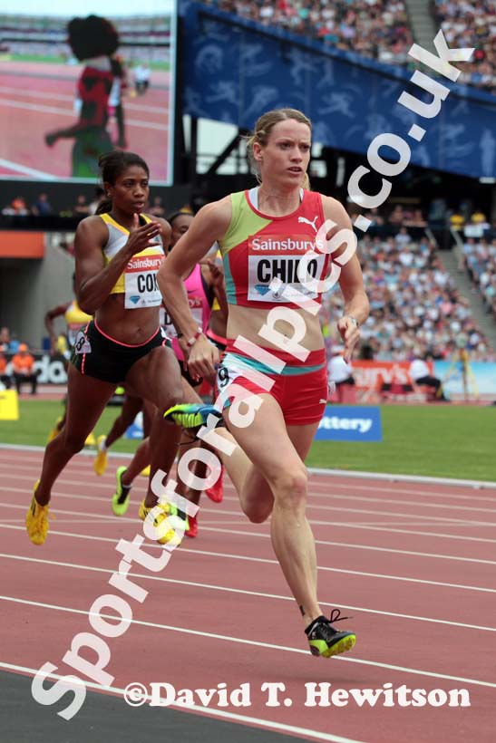 Eilidh Child  taking part in the 400 metres,  2013 IAAF Diamond League, Sainsbury's Anniversary Games, Queen Elizabeth Olympic Park, London.